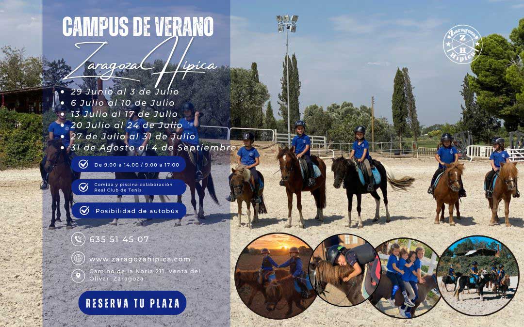 banner campamentos de verano Zaragoza Hípica 2026