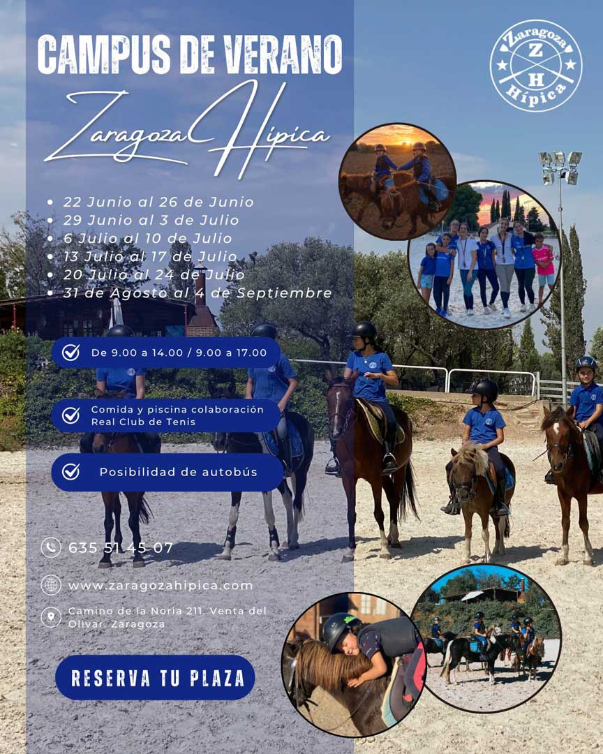 cartel campus de verano Zaragoza Hípica 2026