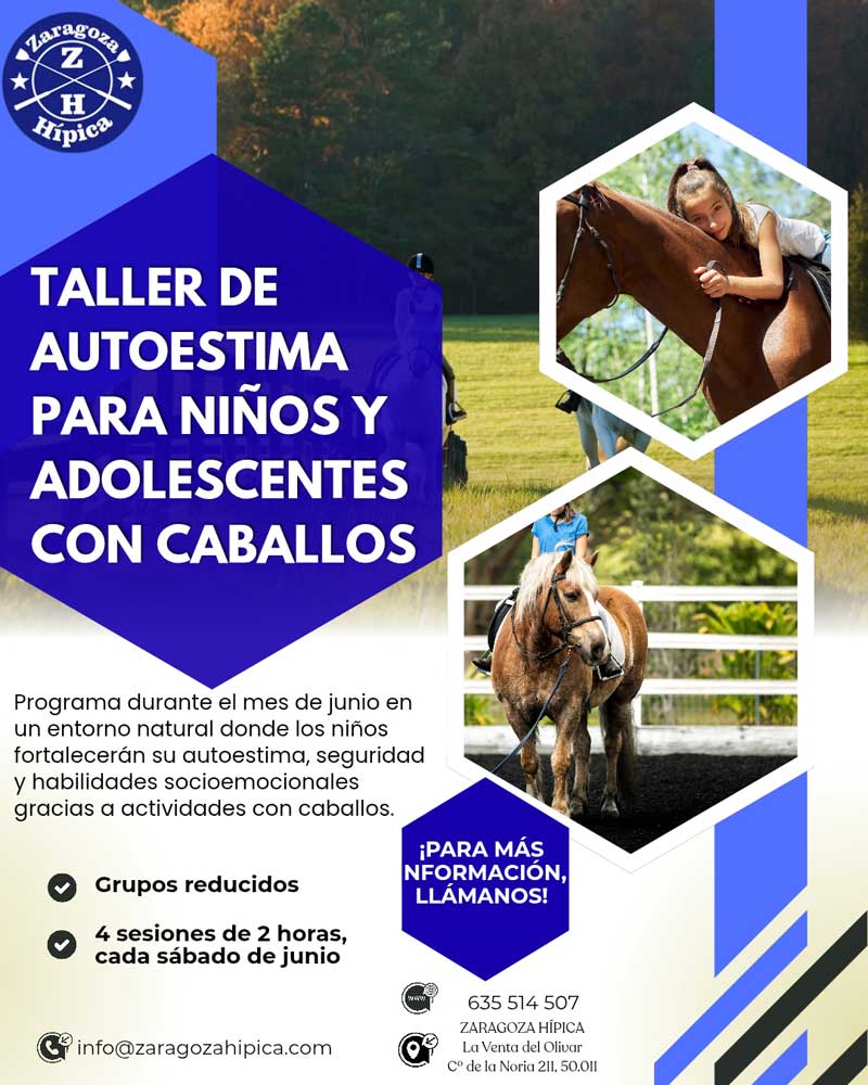 Taller de autoestima para niños y adolescentes con caballos en Zaragoza Taller de autoestima para niños y adolescentes con caballos en Zaragoza