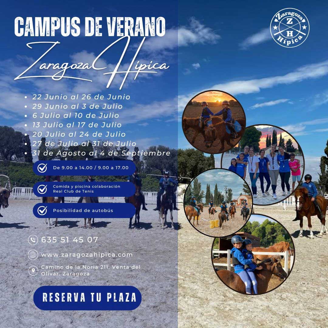 Cartel campus de verano Zaragoza Hípica 2026